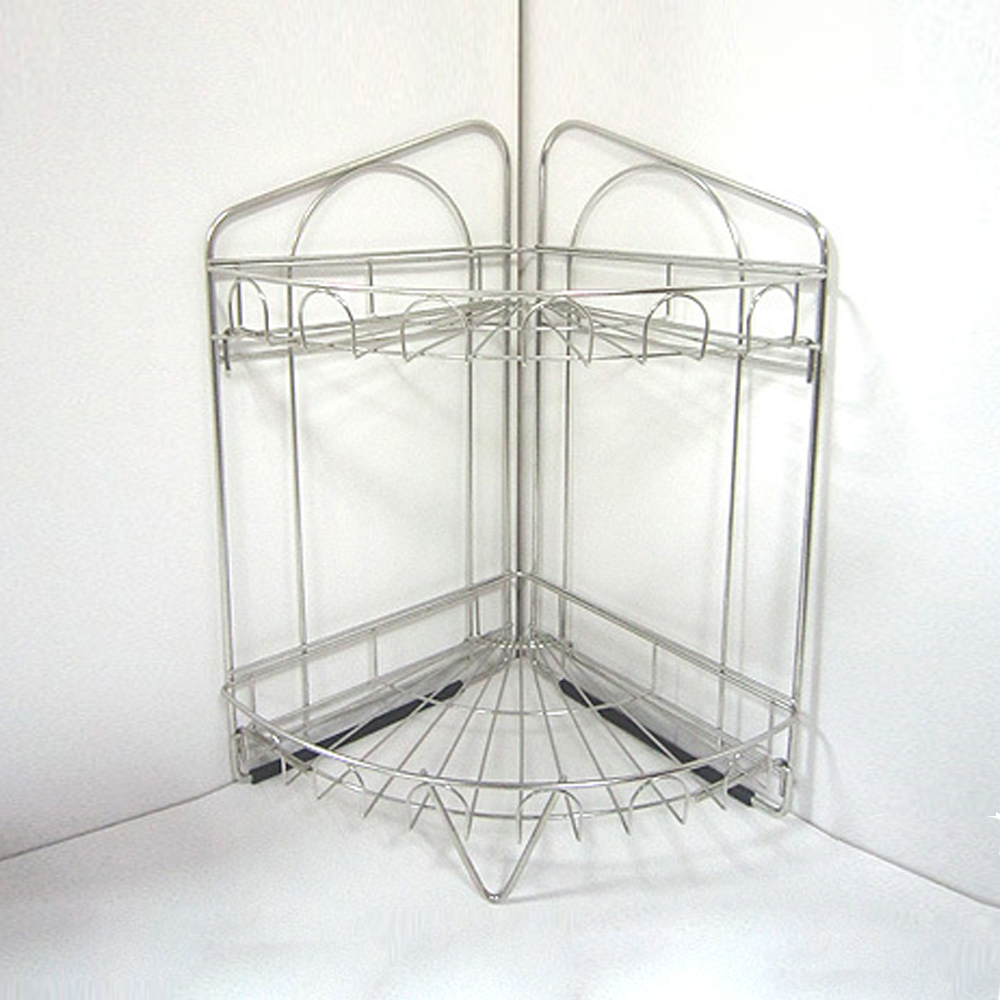 stainless steel 2-tier shower rack