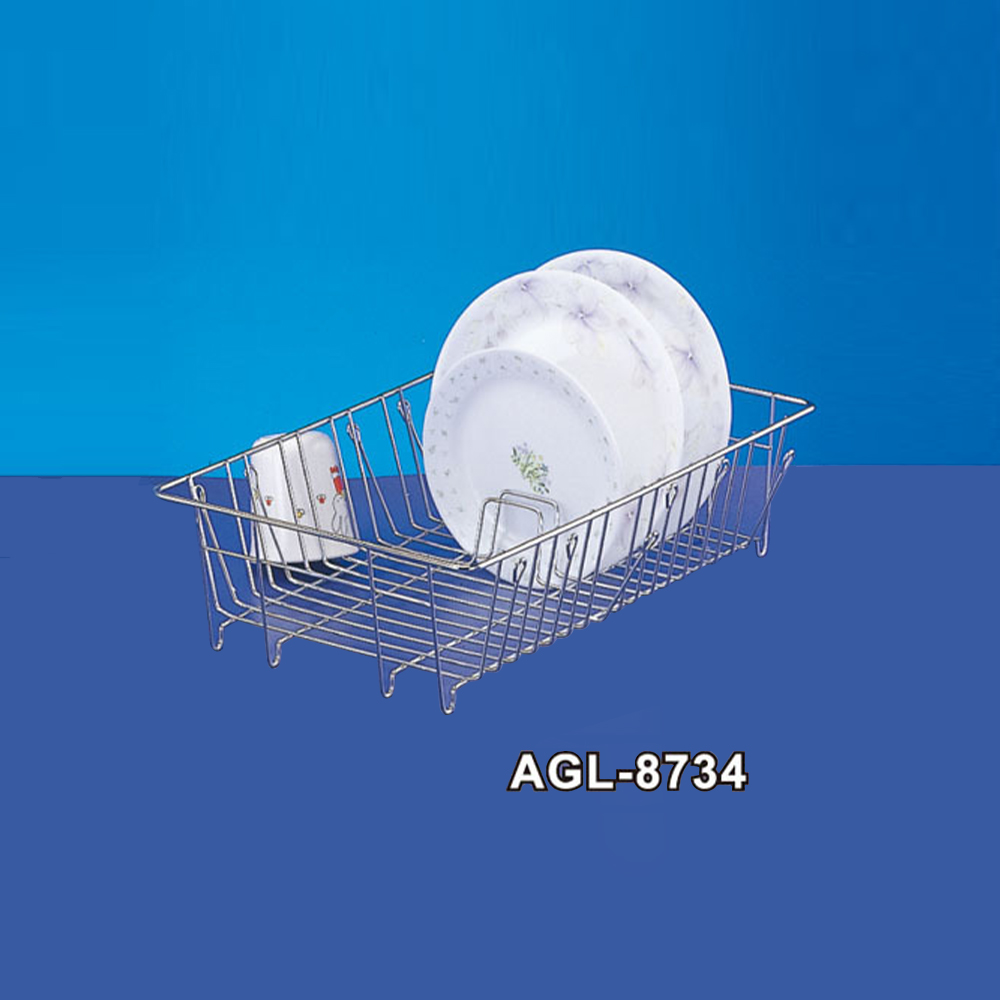 stainless steel dish drainer and basket